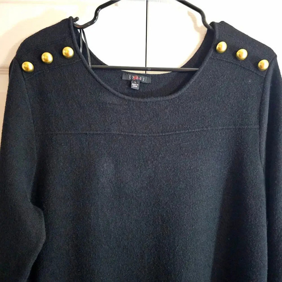 Cyrus Fit & Flare Large Sweater Dress Black Winter Modest Midi Classic Heavy - Picture 2 of 10